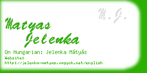 matyas jelenka business card